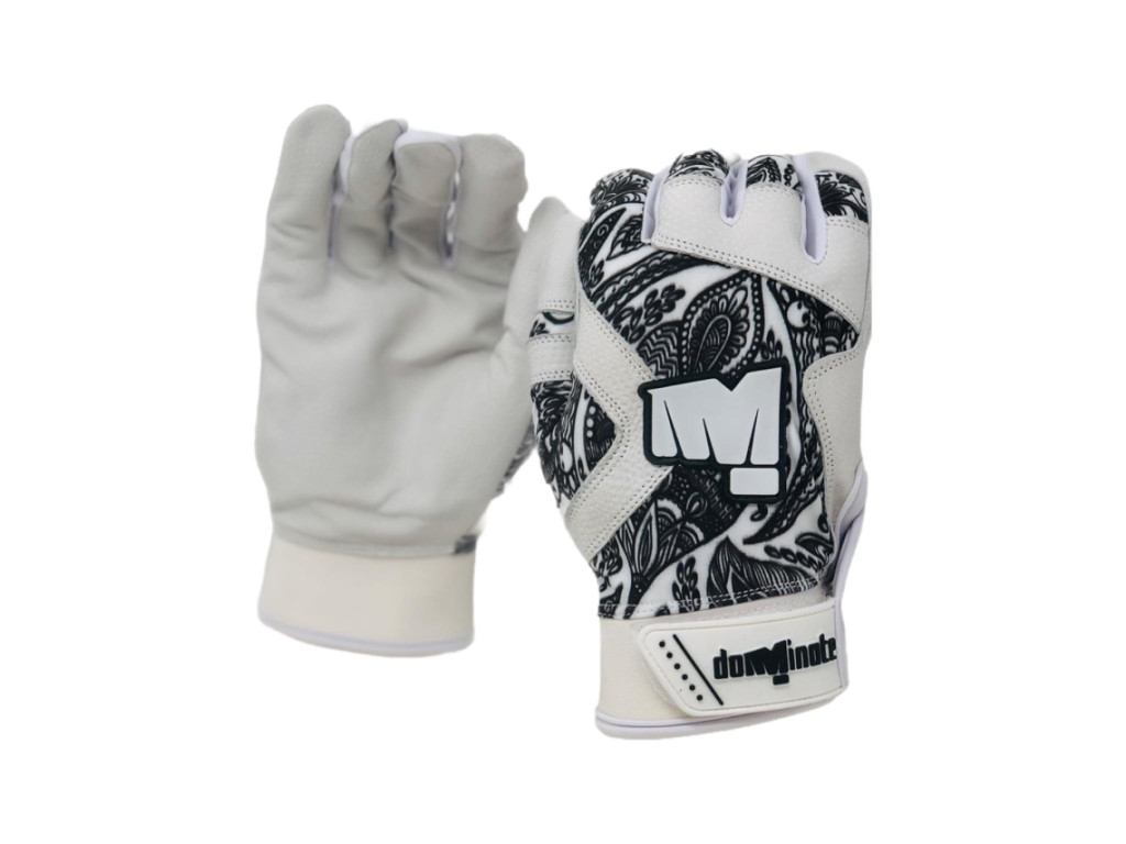 Dominate - WHITE & BLACK TRIBAL BATTING GLOVES - Batting Gloves -  Accessories - Shop - Baseball and Softball Gloves. 100% pelle.